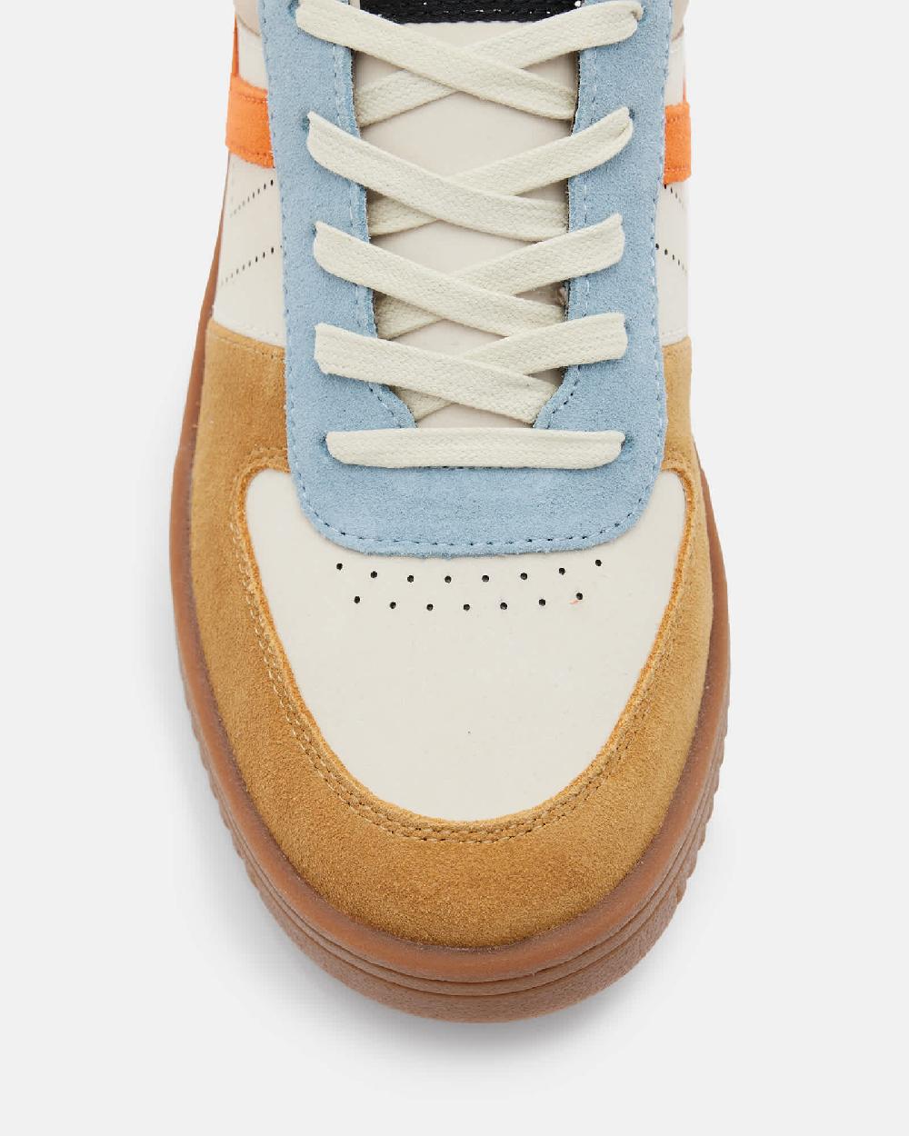 All Saints Vix Low Top Round Toe Leather Sneakers Pop Multi