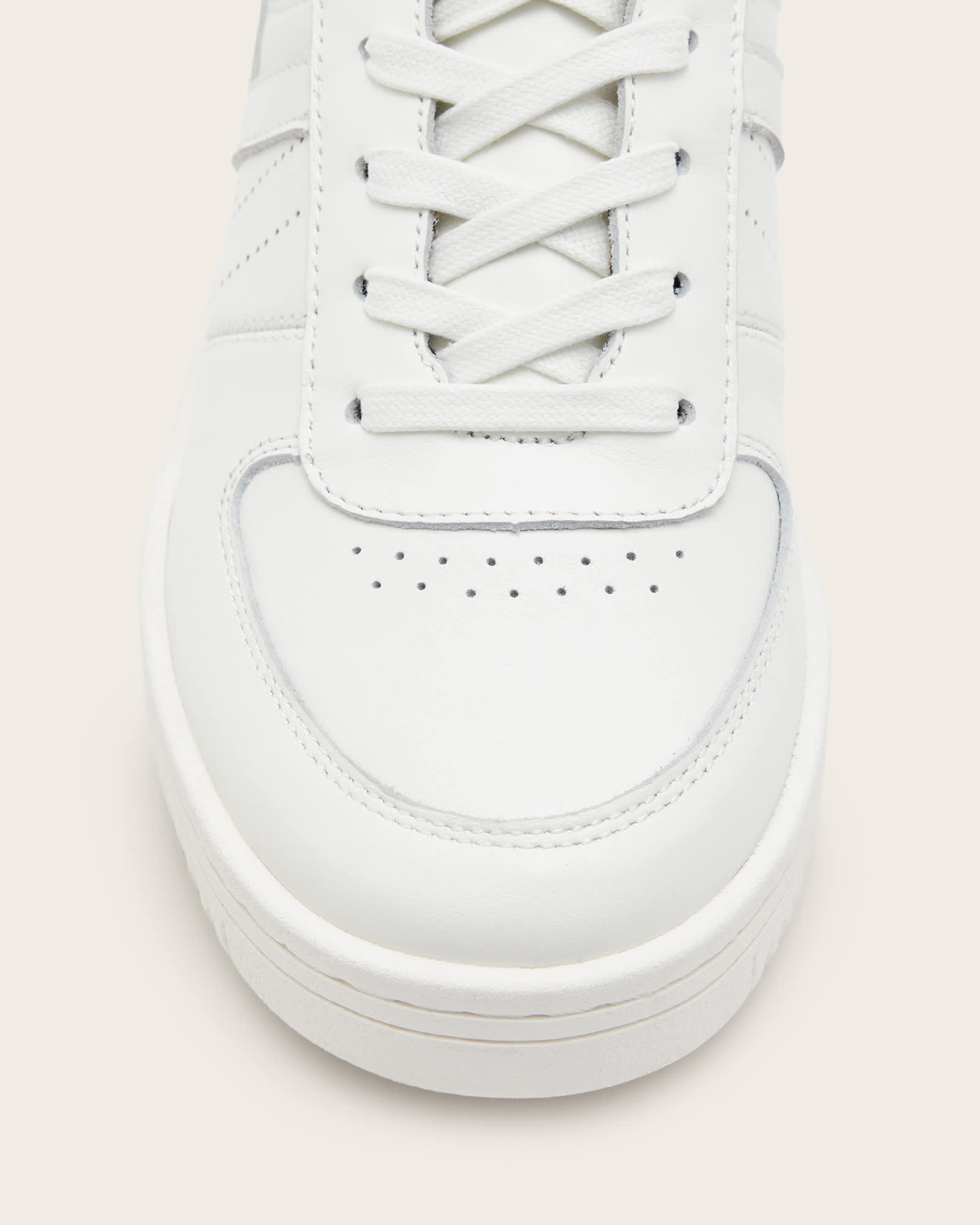 All Saints Vix Low Top Round Toe Leather Sneakers White
