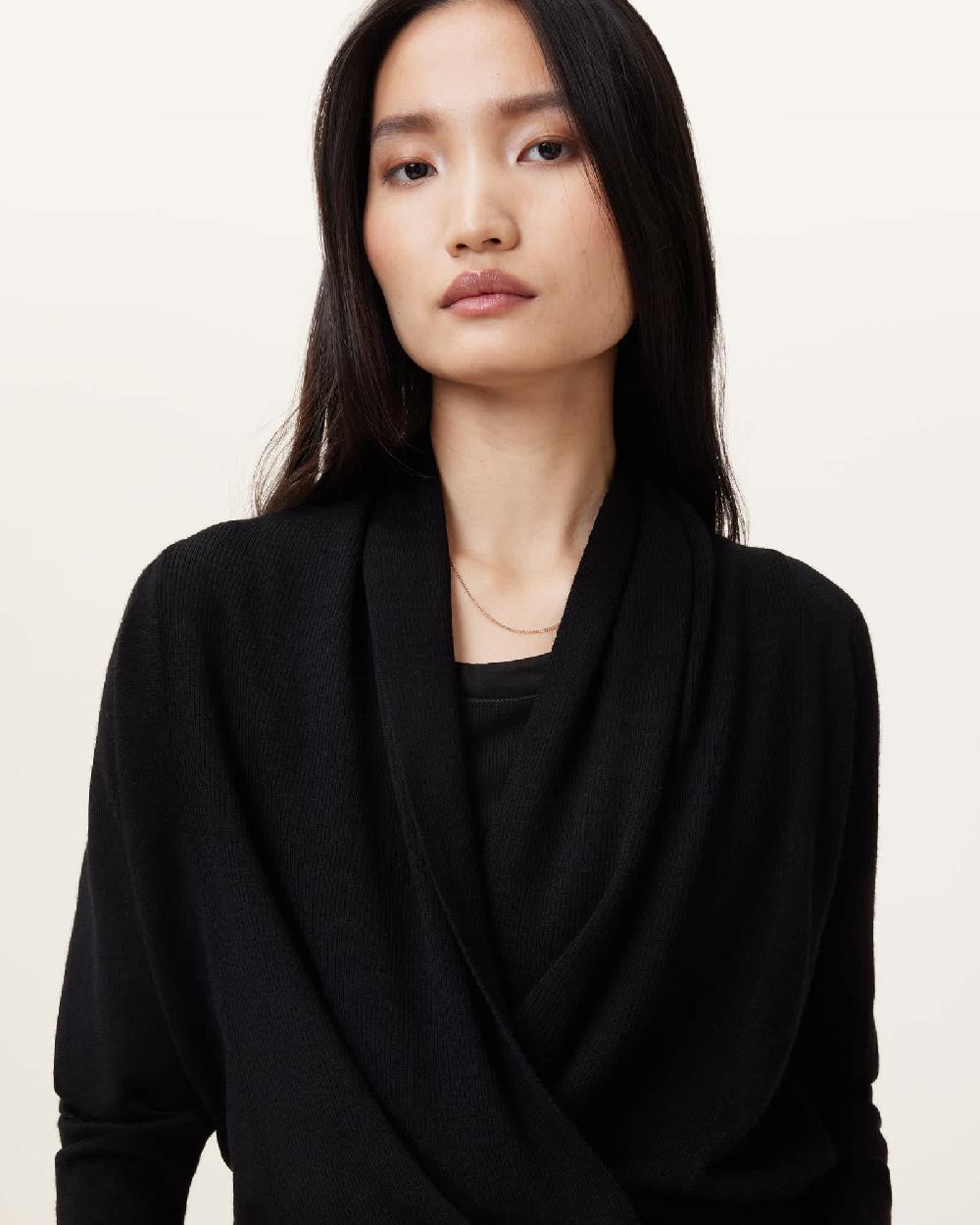 All Saints Wasson Pirate Lightweight Cardigan Black