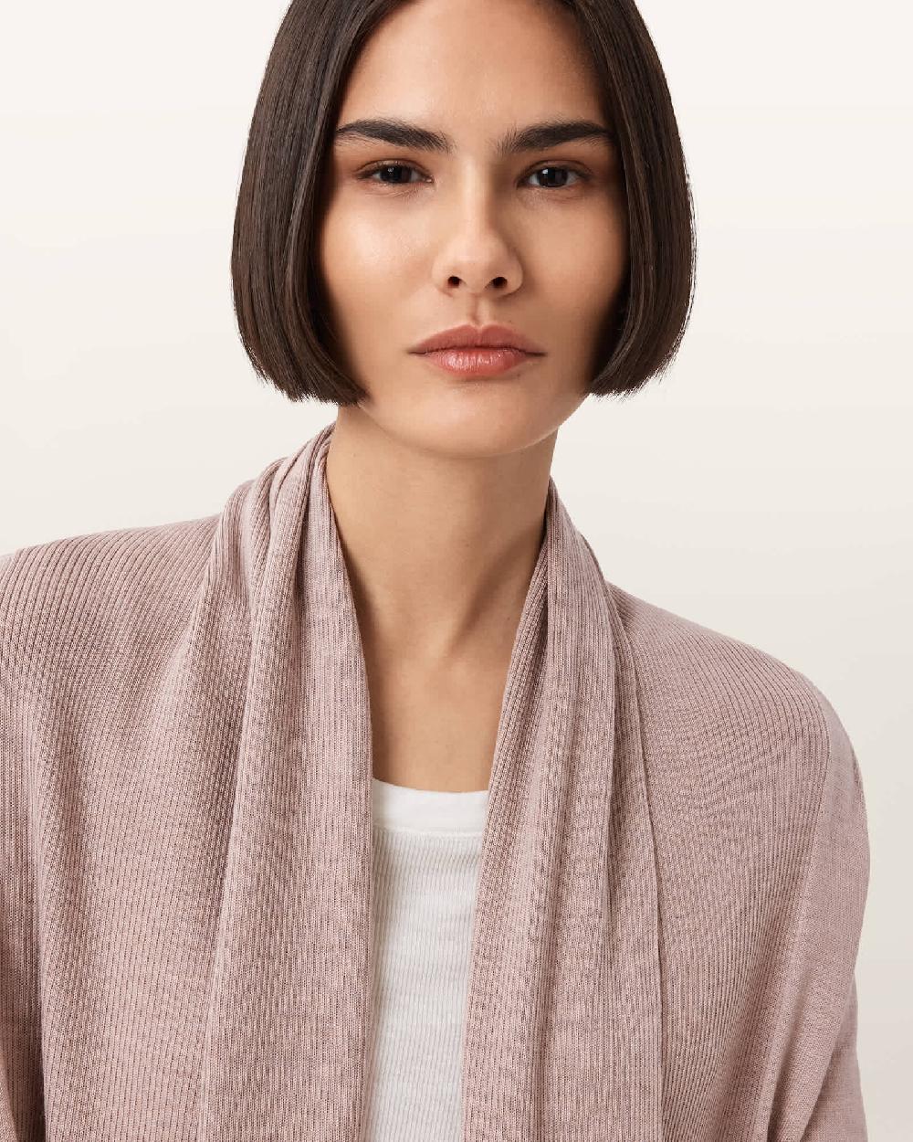 All Saints Wasson Pirate Lightweight Cardigan Pashmina Pink