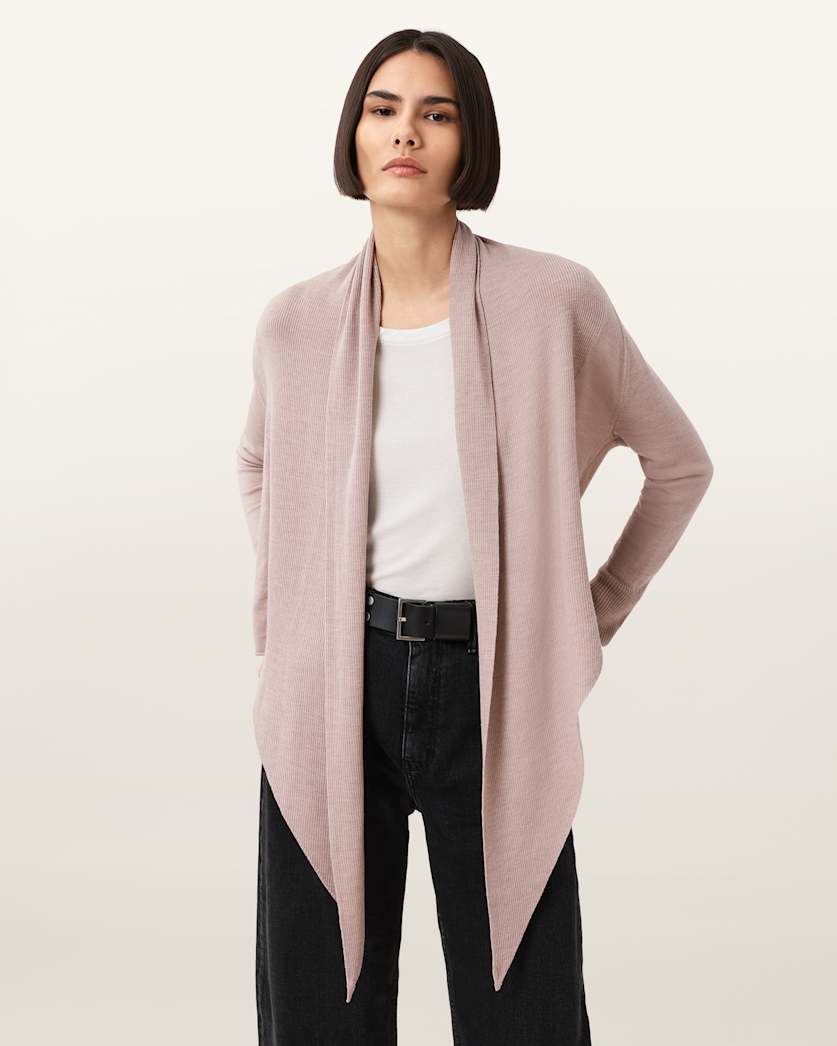 all saints Wasson Pirate Lightweight Cardigan Pashmina Pink