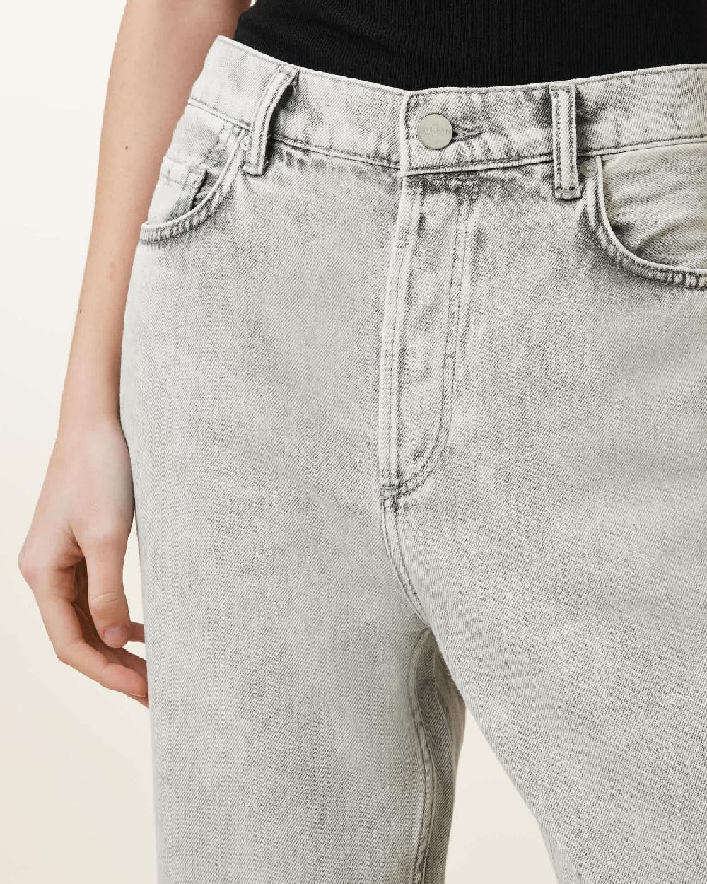 All Saints Wendel Straight Leg Denim Jeans Anthracite Grey