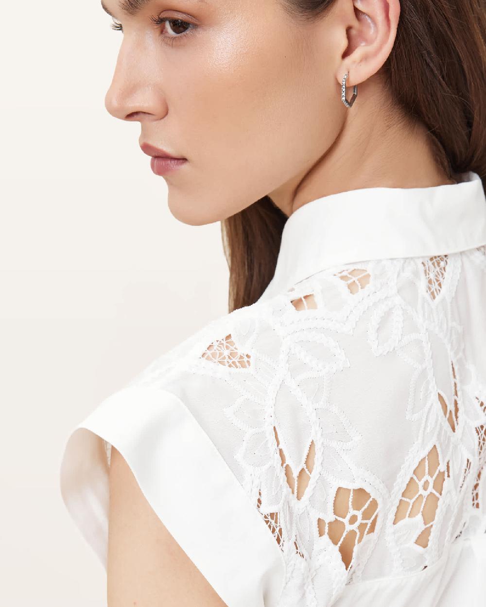 All Saints Zola Broderie Anglaise Mini Dress Snow White