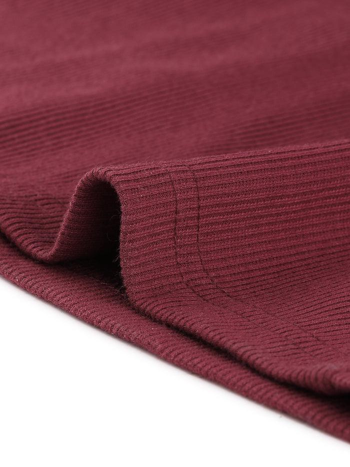 Allegra K Casual Long Sleeve Collared Bodycon Sheath Slim Fit Knit Midi Dress