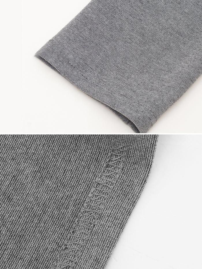 Allegra K Classic Slim Sheath Silhouette Round Neck 3/4 Sleeves Midi Sheath Office Dress