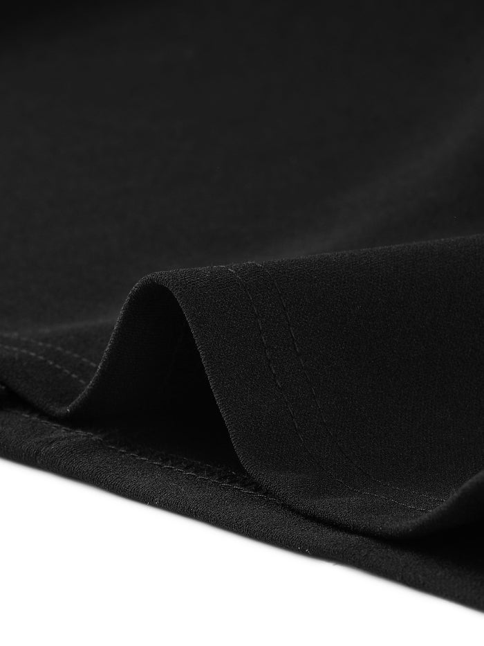 Allegra K Contrast Color 3/4 Sleeve Bodycon Work Office Pencil Sheath Dress