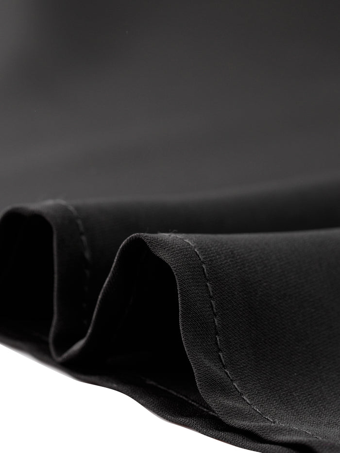 Allegra K Crew Neck Office Contrast Button Decor Long Sleeve Dress