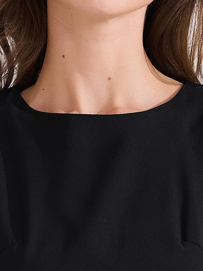 Allegra K Crew Neck Sleeveless Pocketed A-Line Midi Dress