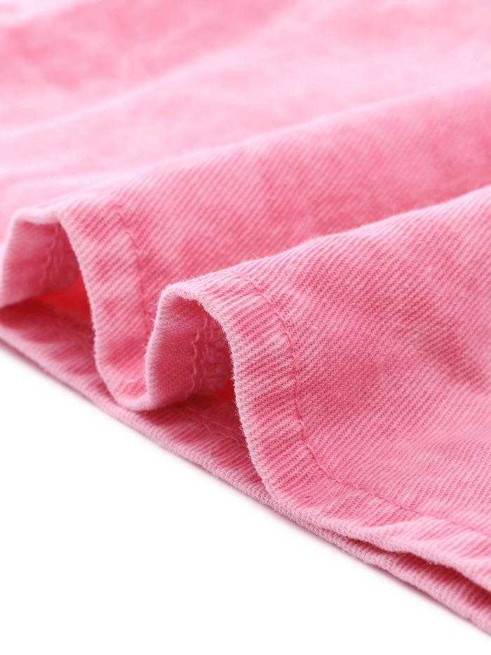 Allegra K Denim 3/4 Lantern Sleeve Babydoll Mini Jean Shirt Dress