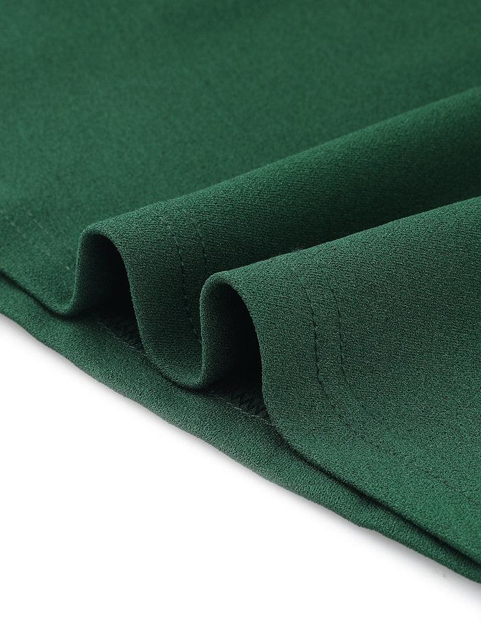 Allegra K Elegant Sheath Mock Neck Flare Long Sleeve Knit Midi Dress