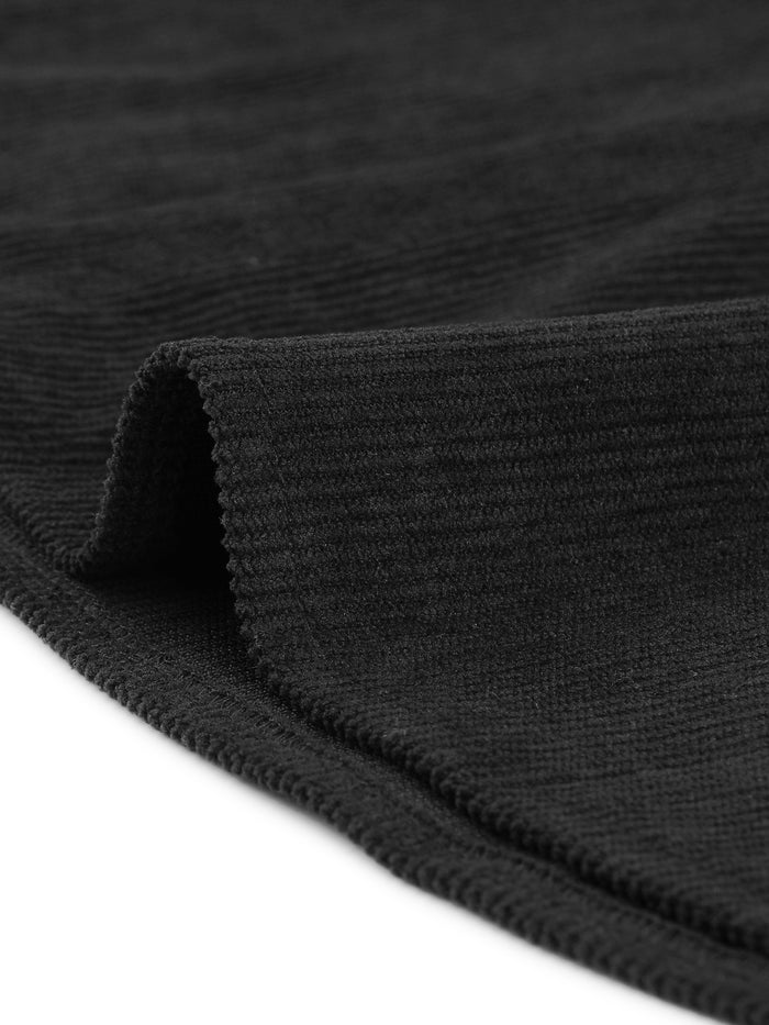 Allegra K Fall Winter Square Neck Long Sleeve Button Down Corduroy Dress