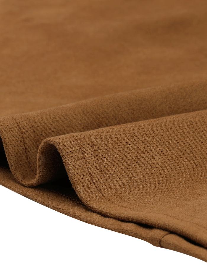 Allegra K Faux Suede Button Above Knee A-Line Pinafore Overall Dress