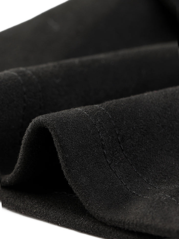 Allegra K Faux Suede Stand Collar Zip Up Belted Vintage Dress