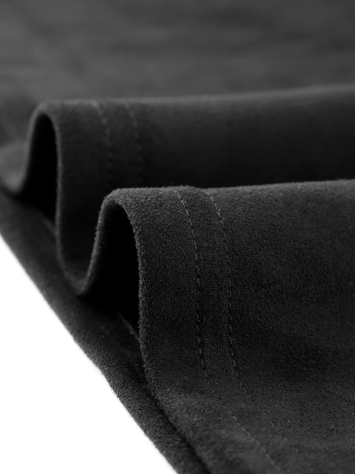 Allegra K Faux Suede Zipper Front A-Line Pinafore Overall Dress