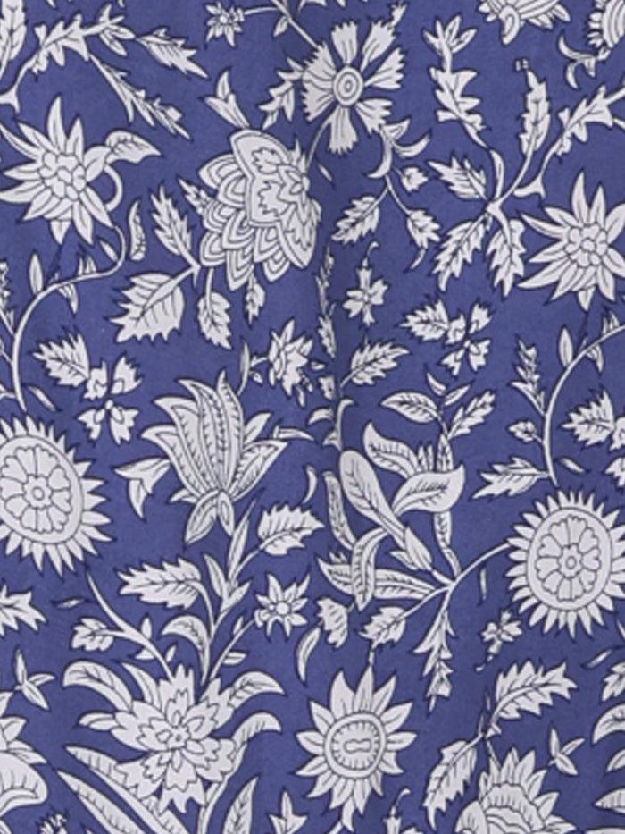 Allegra K Floral V Neck 3/4 Sleeve Casual Mini Flare Dress