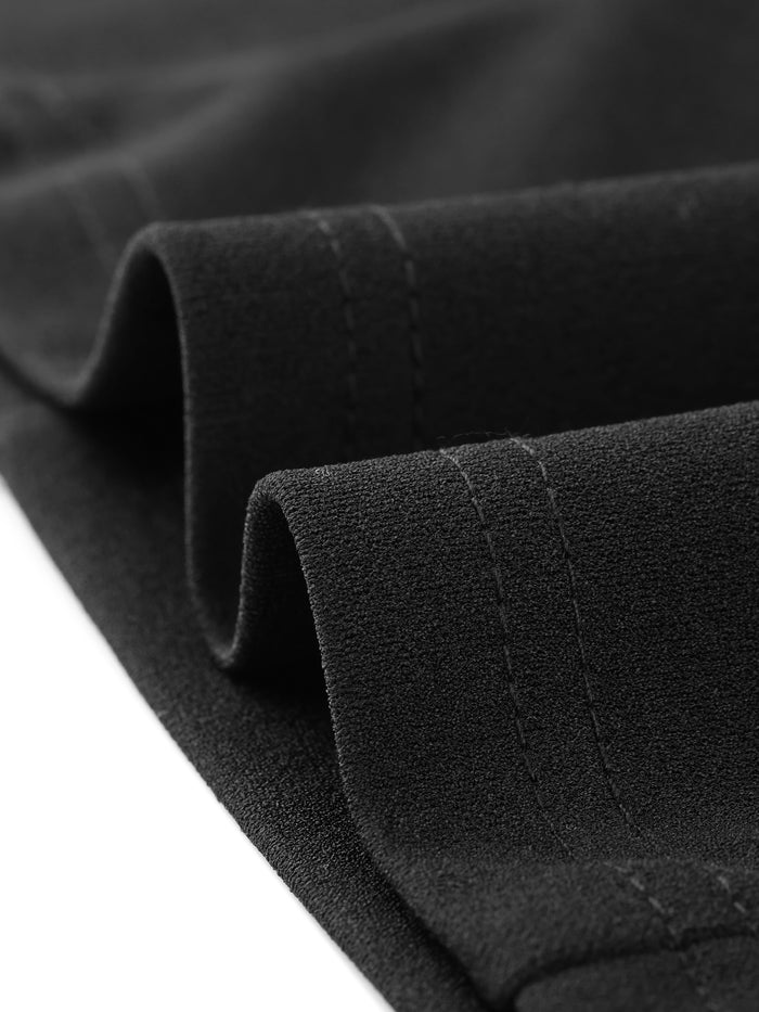 Allegra K Halloween Contrast Collar Cut Out Front Bodycon Mini Dress