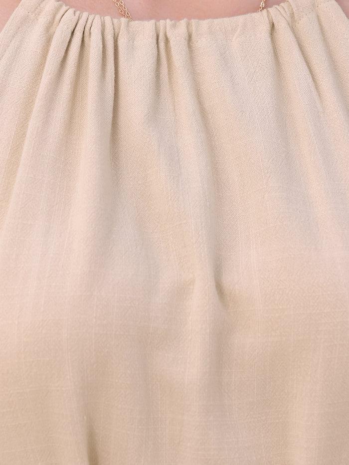 Allegra K Halter Neck Belted Casual Pocketed Midi Dress