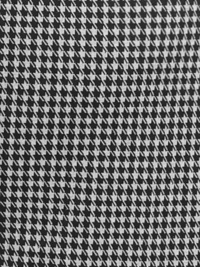 Allegra K Houndstooth Cap Sleeve Belted Mock Neck Midi Sheath Dress