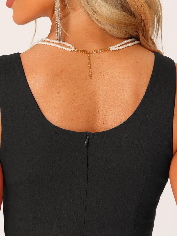 Allegra K Party Sexy Sleeveless Sweetheart Neck Fit And Flared A Line Swing Cocktail Mini Dress