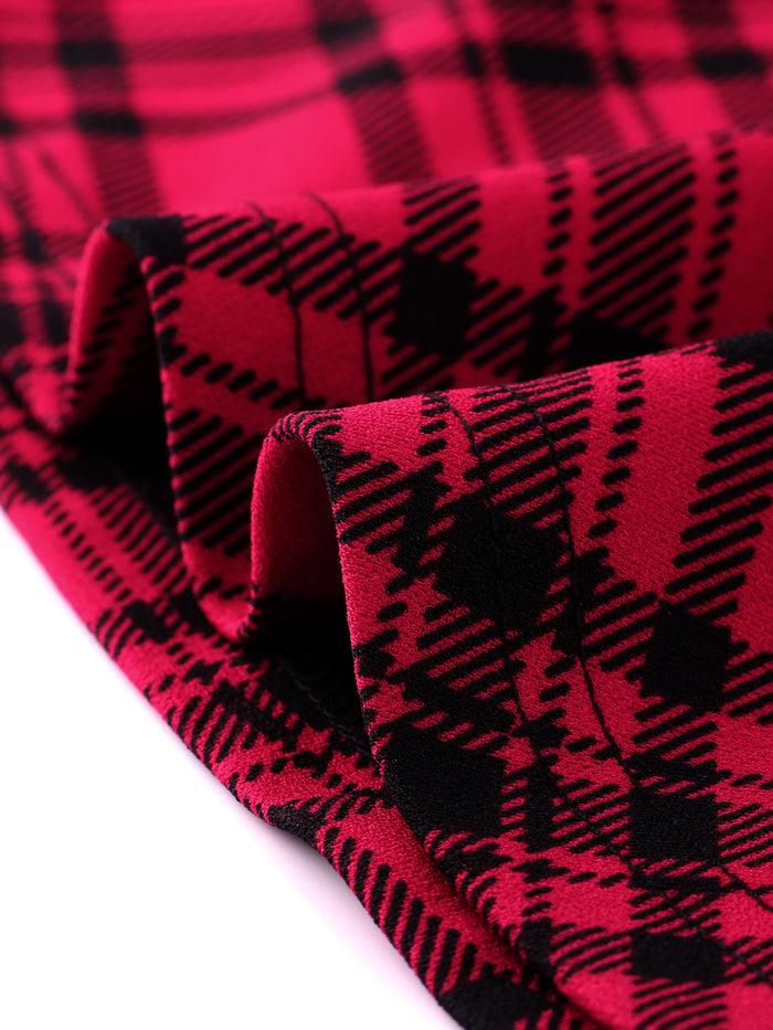 Allegra K Plaid Lace-Up Gothic Sleeveless Tartan Mini Club Party Dress