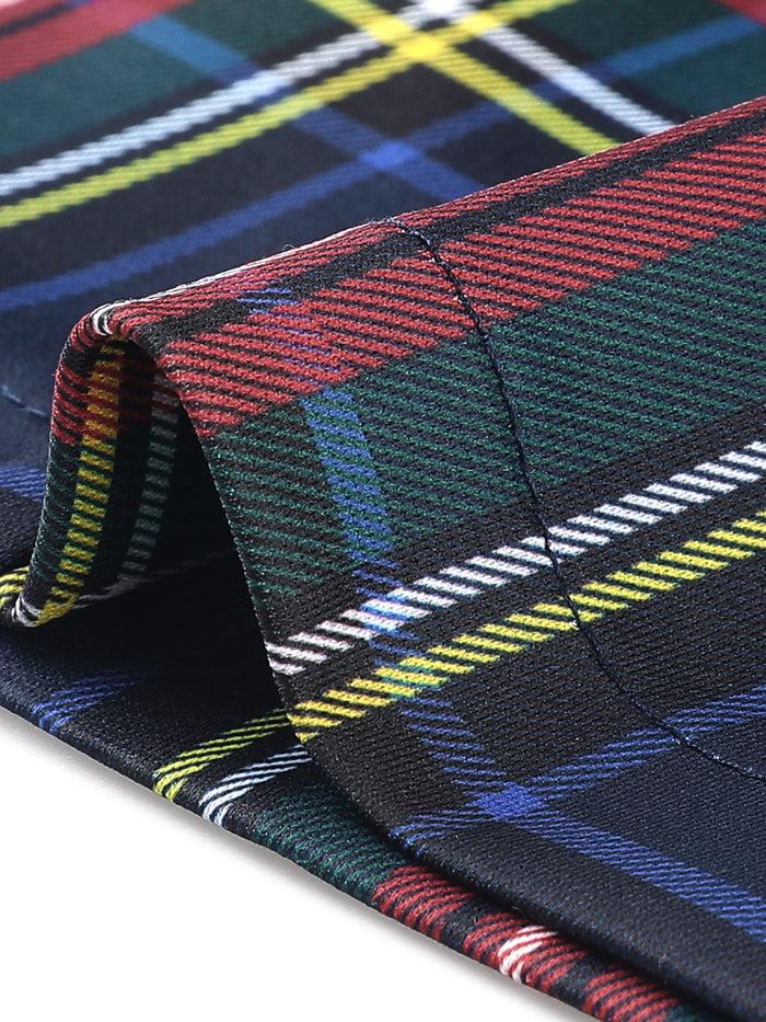 Allegra K Plaid Overall Dress V Neck Mini Pinafore Suspender Skirt