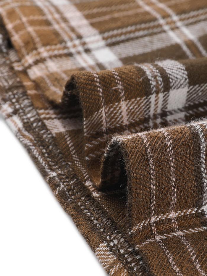 Allegra K Plaid Vintage Sleeveless Tie Waist A-Line Overall Pinafore Dress