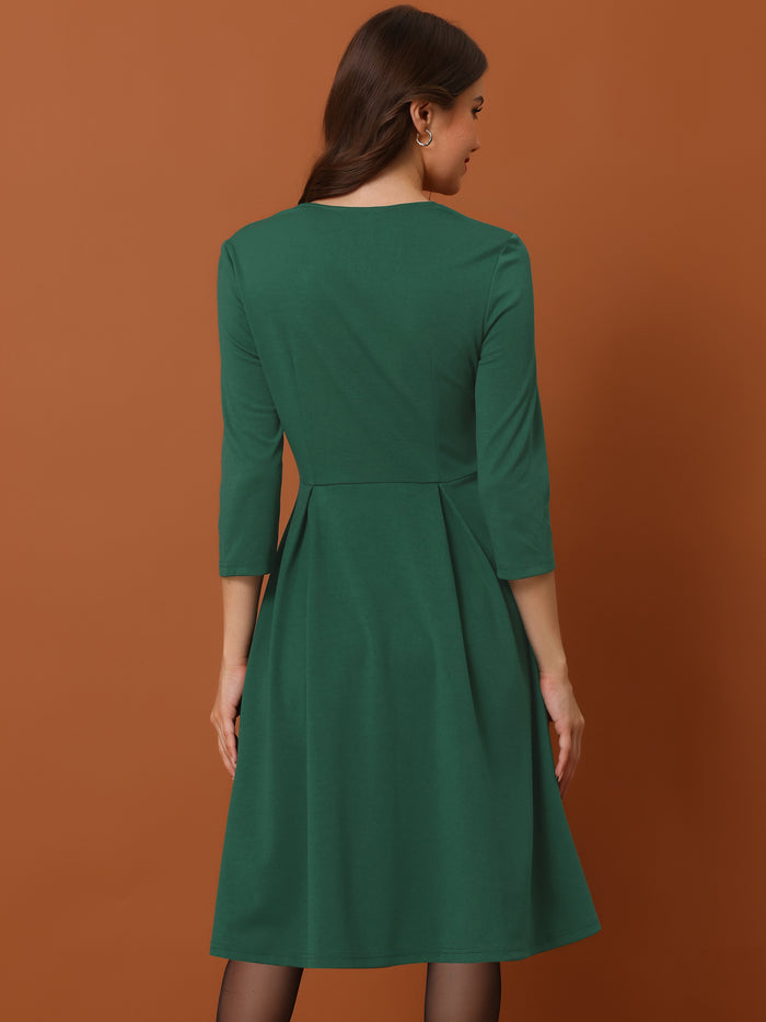 Allegra K Retro Sweetheart Neck 1950s Retro Cocktail A-Line Dress