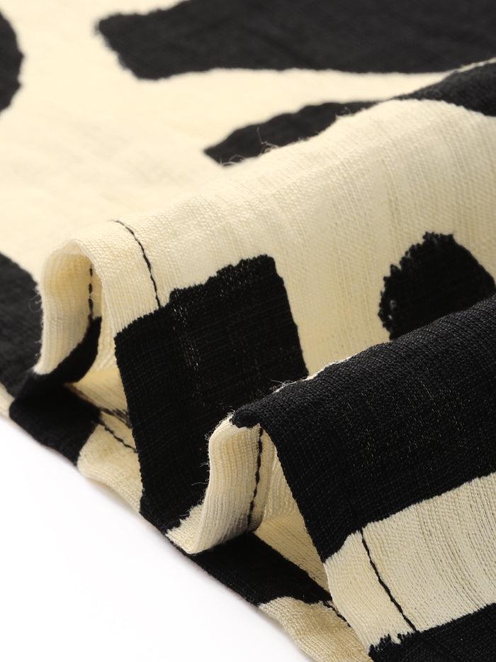 Allegra K Sleeveless Patchwork Graphic Pocketed Midi Dress