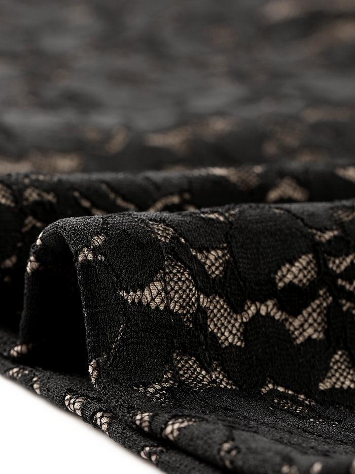 Allegra K Sleeveless V Neck Floral Lace Elegant Mini Dress