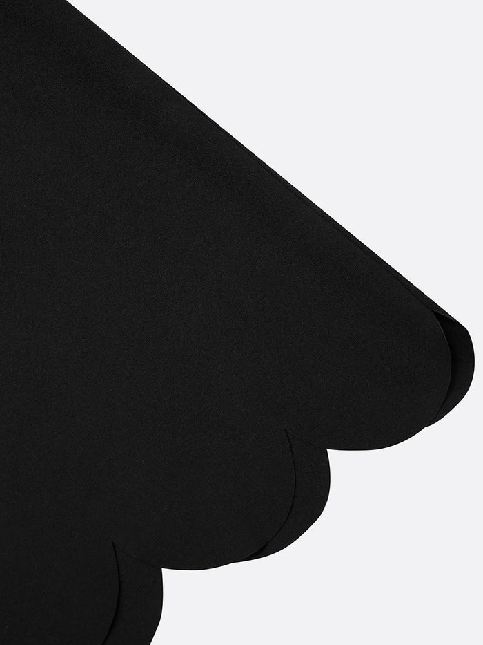 Allegra K Solid Color Short Sleeves Midi A-Line Dress