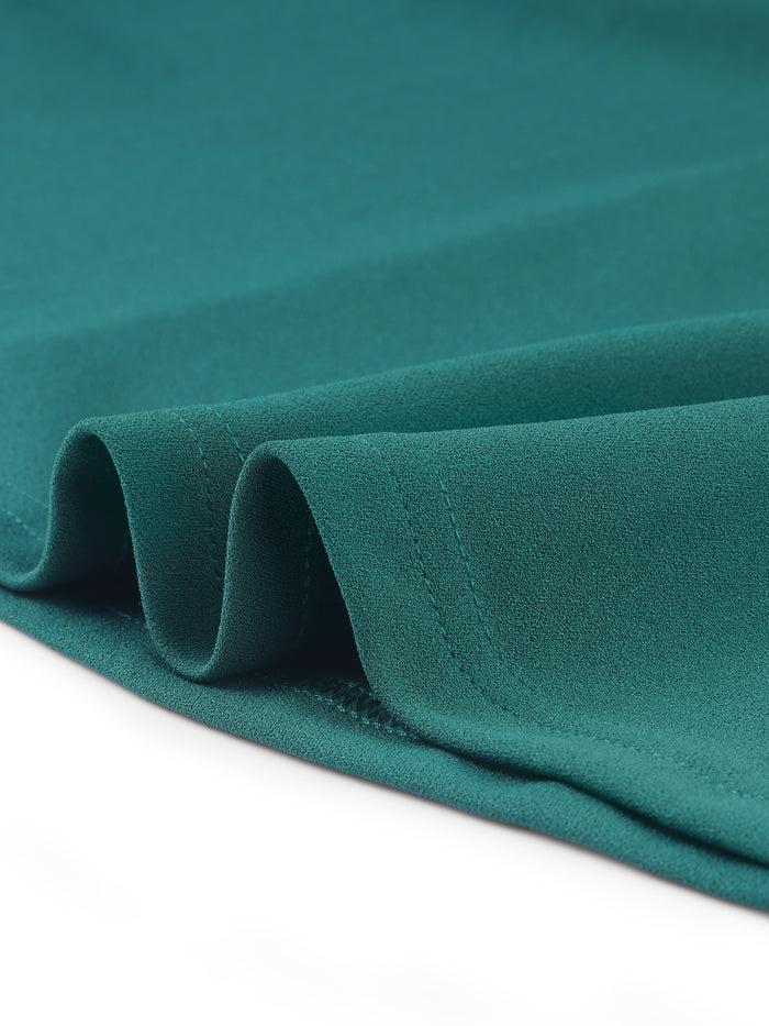 Allegra K Square Neck Vintage Short Sleeve High Waist Elegant Dress