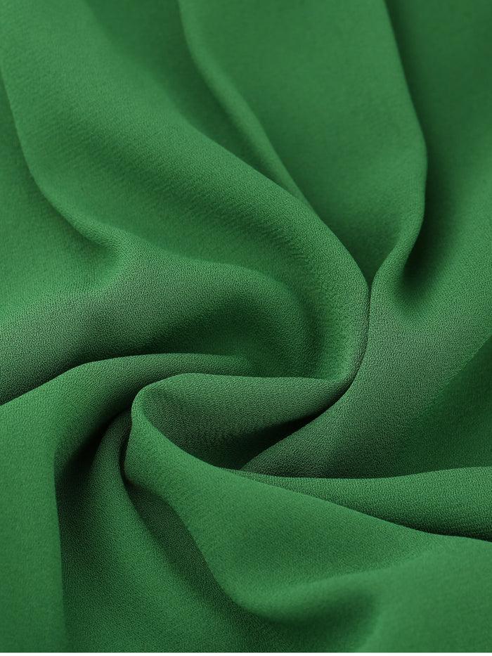 Allegra K Stand Collar Long Sleeve Belted Pleated Midi Dress