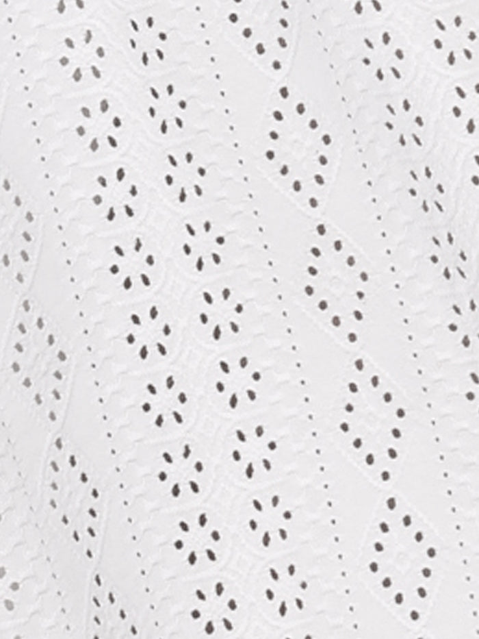 Allegra K Strapless Eyelet Lace-Up Midi A-Line Dress