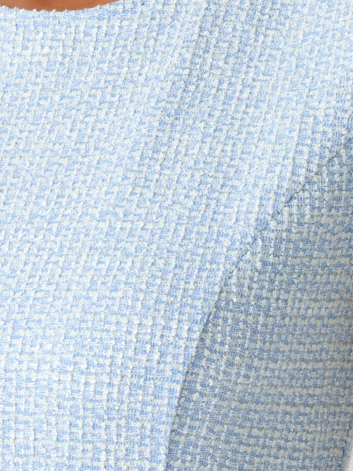 Allegra K Tweed Crew Neck Cap Sleeve Midi Sheath Dress