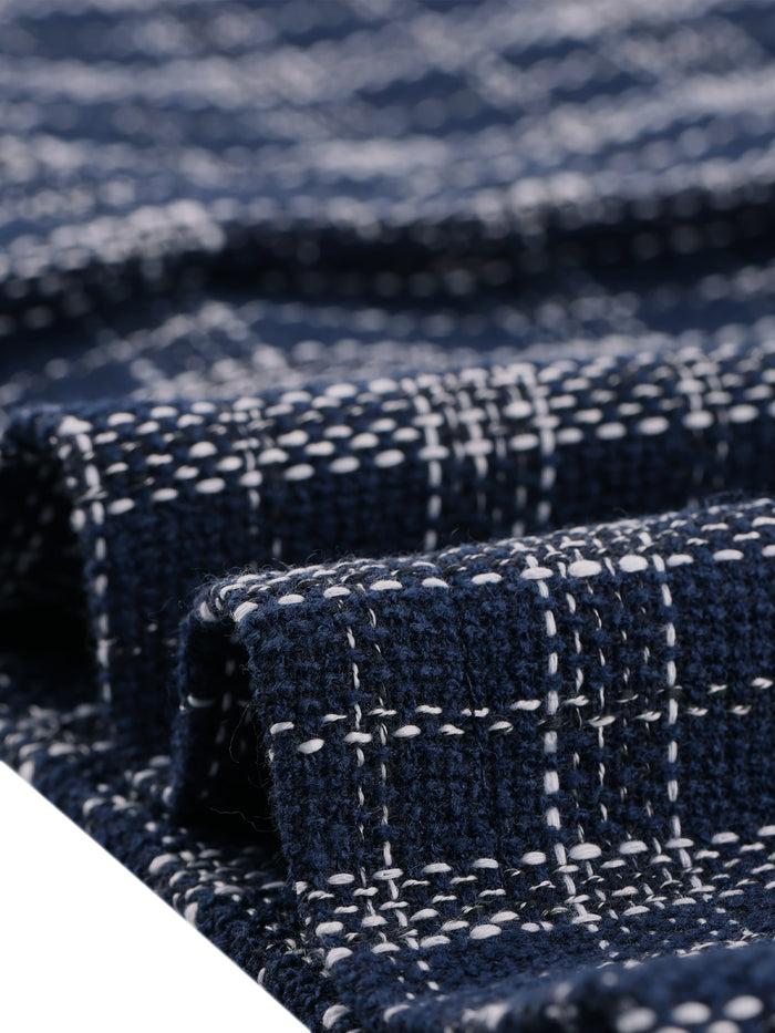 Allegra K V Neck Button Down Pockets Vintage Sleeveless Plaid Tweed Dress