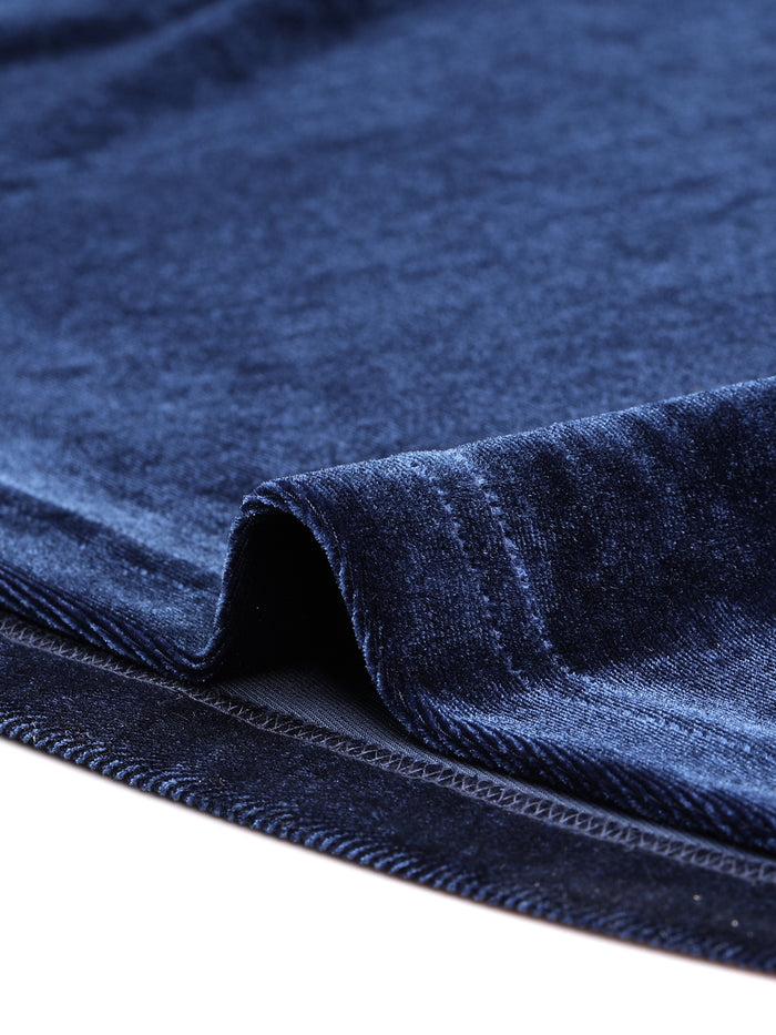 Allegra K Velvet Off Shoulder 3/4 Sleeve Cocktail Party Bodycon Mini Dress