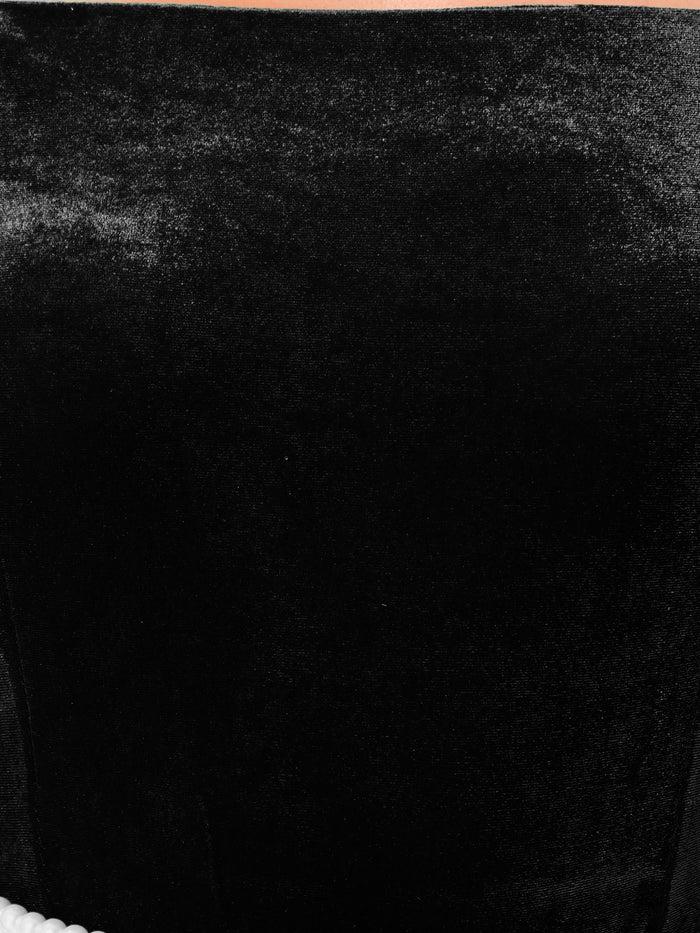 Allegra K Velvet Square Neck Long Sleeve Belted Mermaid Midi Dress