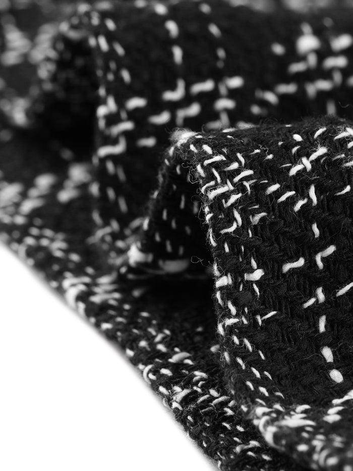 Allegra K Vintage Pinafore Round Neck Button Down Sleeveless Plaid Tweed Dress