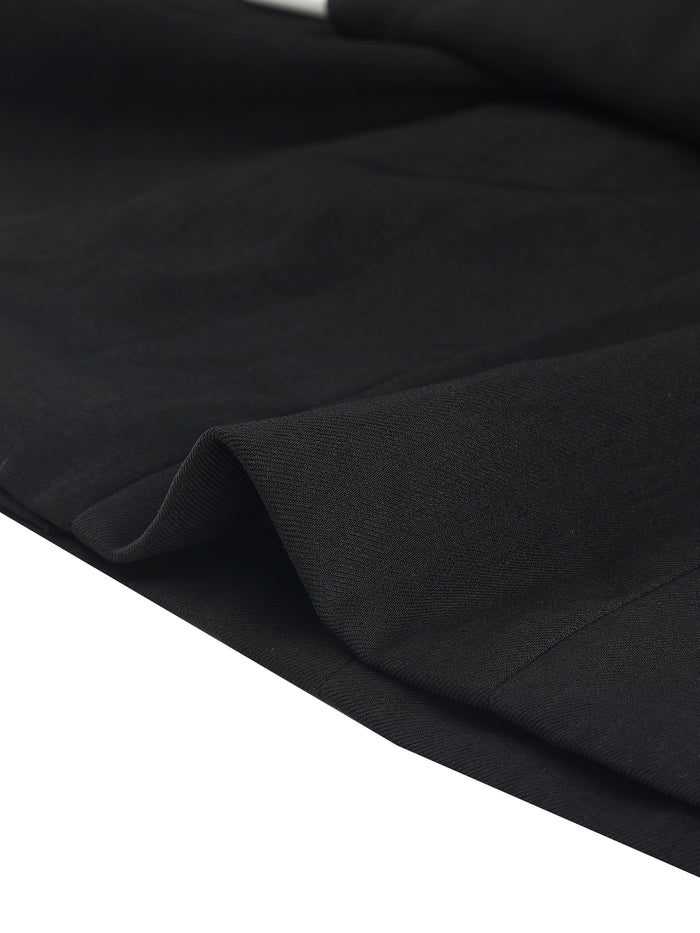 Allegra K Work Button Front Dress Long Sleeve Contrast Collar Shirtdress