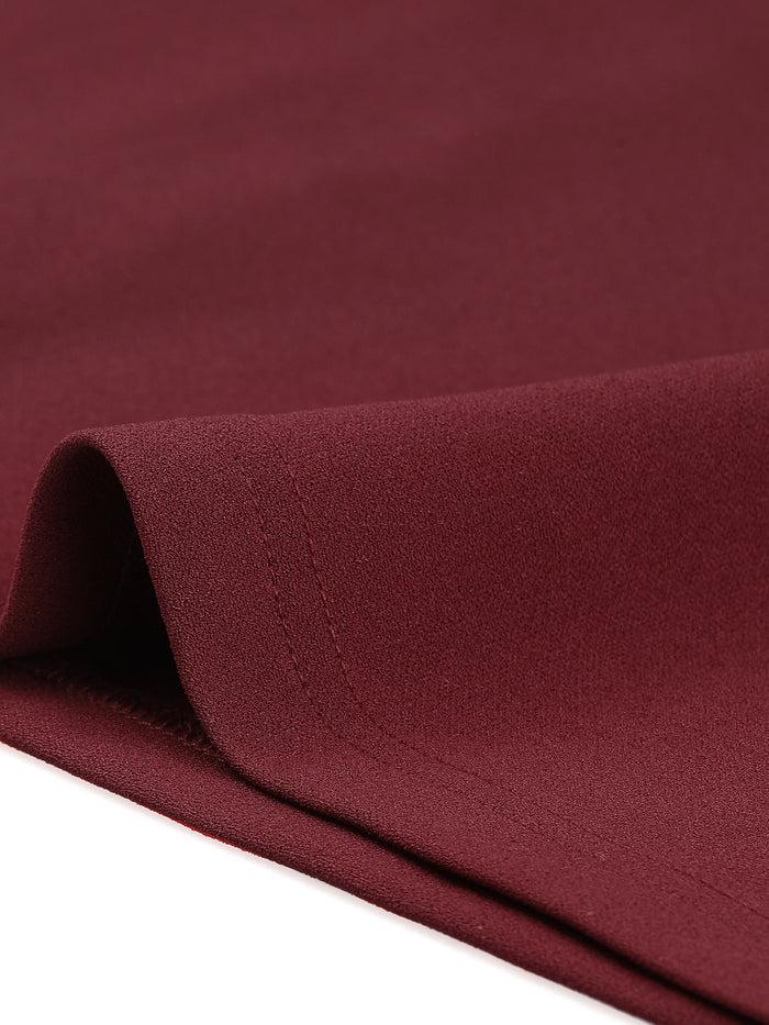 Allegra K Work Office V Neck Mesh Sheer Sleeve Mini Dress