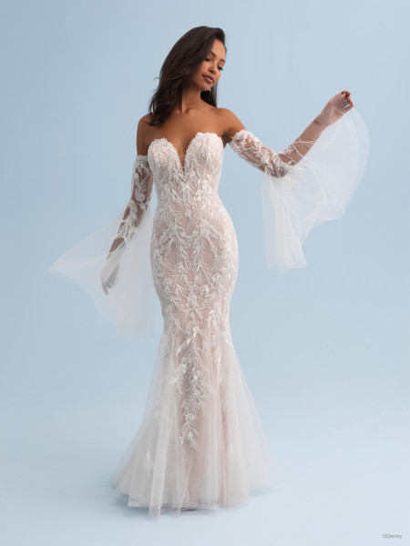 allure bridals Bridal Disney Fairy Tale Weddings D368SL - Tiana Sleeve