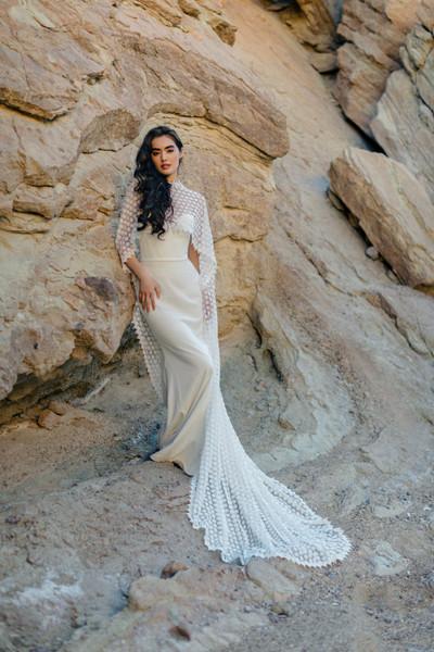 allure bridals Bridal Wilderly Bride F385CP1 - Cleopatra Cape