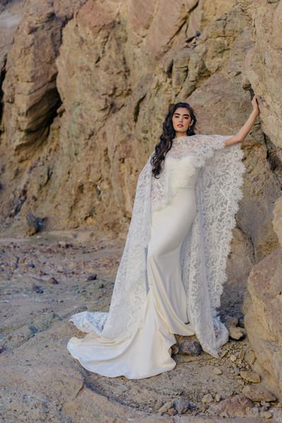 allure bridals Bridal Wilderly Bride F385CP3 - Cleopatra Cape