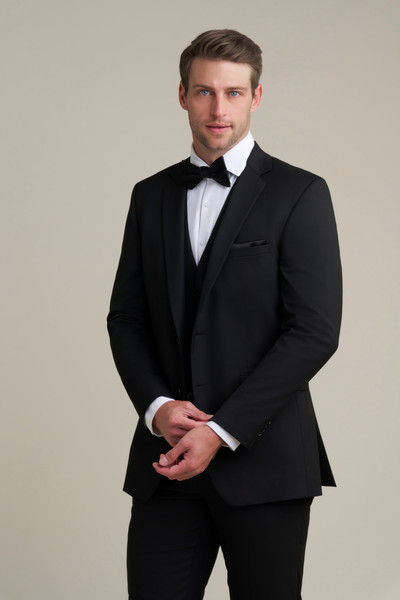 Allure Bridals Mens The Retail Black Notch Lapel Suit