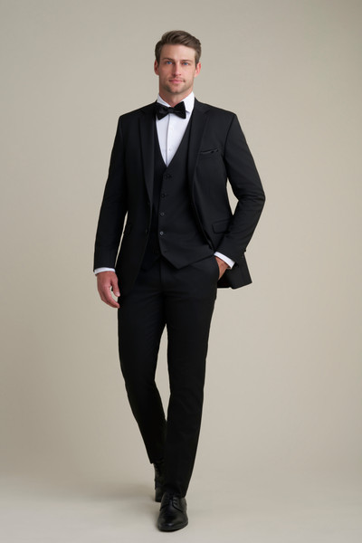 Allure Bridals Mens The Retail Black Notch Lapel Suit