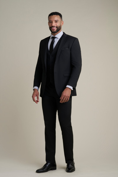 allure bridals Mens The Retail Black Notch Lapel Suit