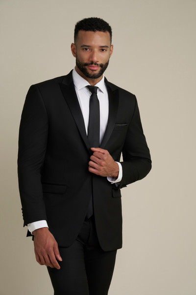 Allure Bridals Mens The Retail Black Notch Lapel Tuxedo