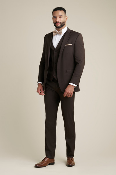 allure bridals Mens The Retail Brown Notch Lapel Suit
