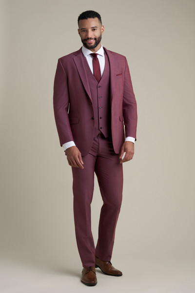 allure bridals Mens The Retail Burgundy Notch Lapel Suit