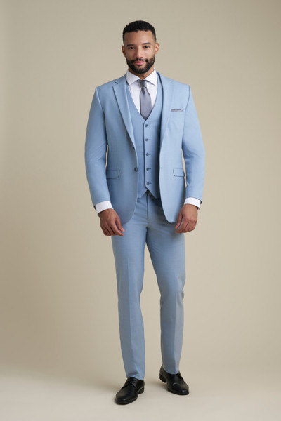 allure bridals Mens The Retail Light Blue Notch Lapel Suit